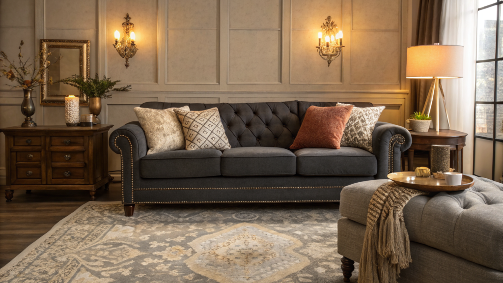 Dark Grey Sofa Living Room