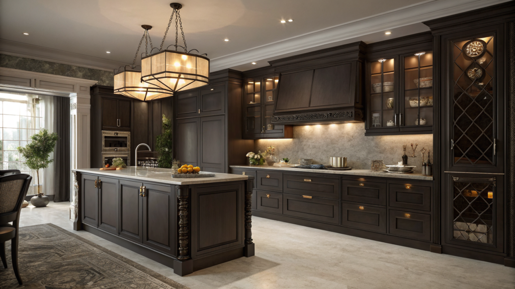 dark kitchen cabinets