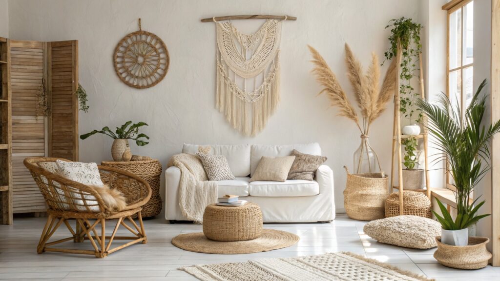 beachy boho living room