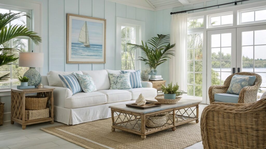 beachy living room