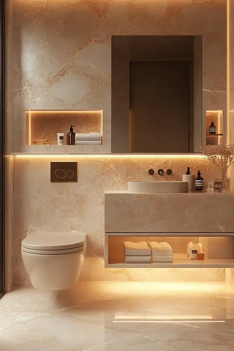 Marble Inspired Luxury Bathroom Retreat
