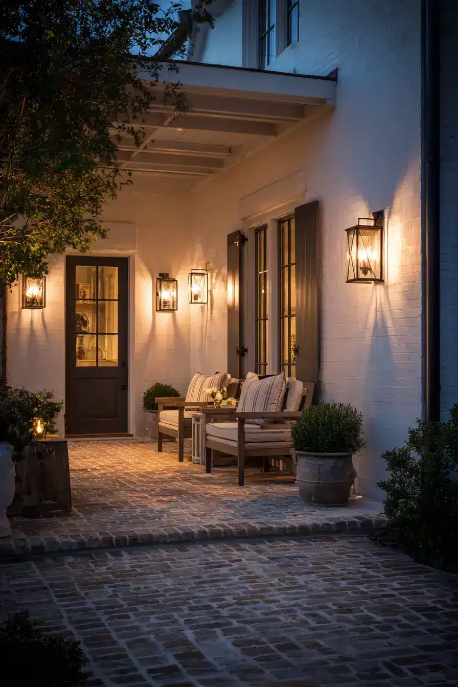 Contemporary Lantern Porch Glow