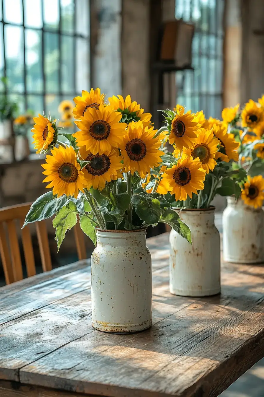 Sunflower Filled Dairy Displays