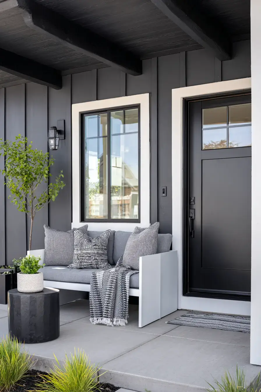 Chic Monochromatic Porch Style
