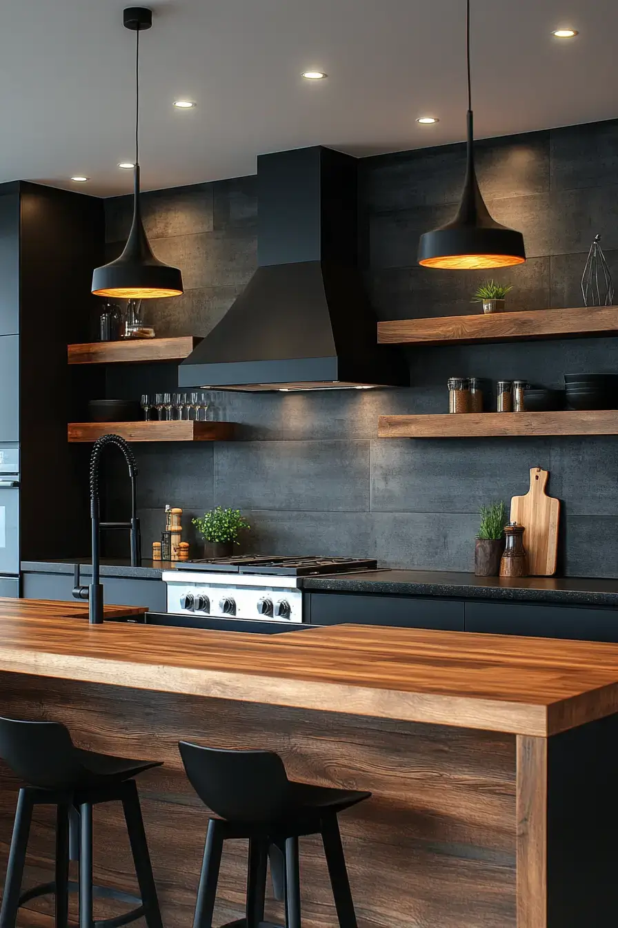 Dark Wood Kitchen