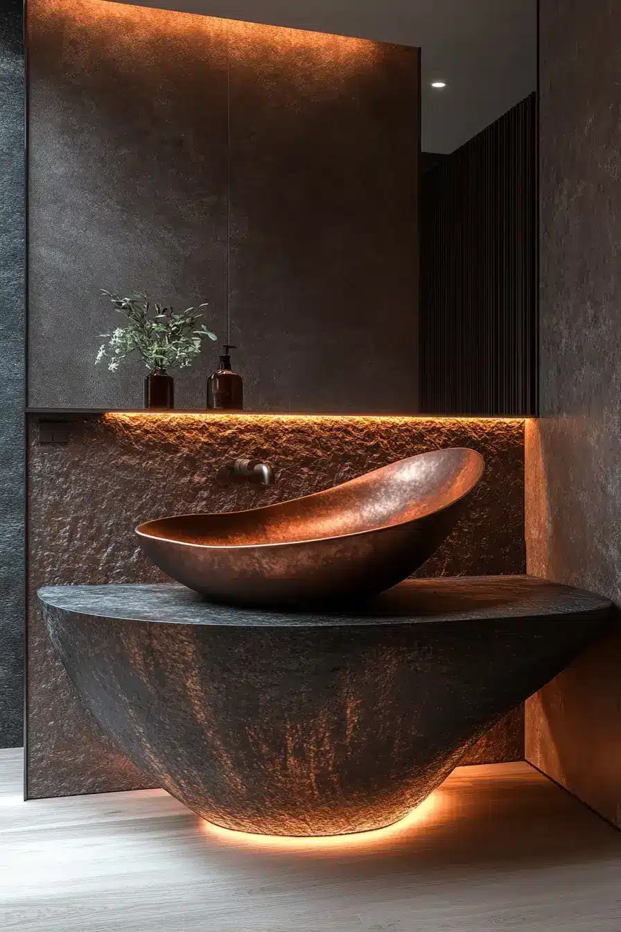 Sculptural Vanity Bathroom Retreat