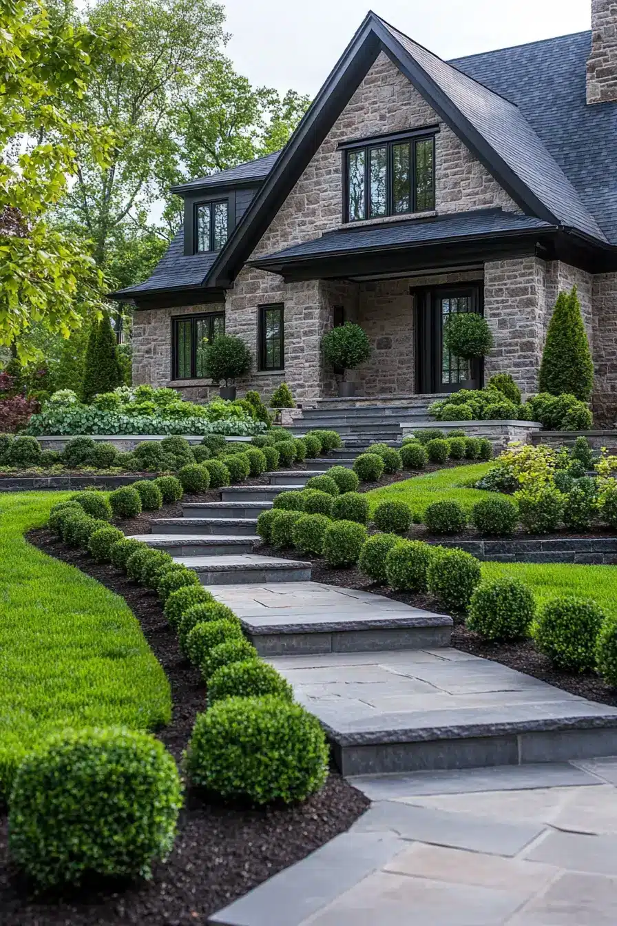 Sculpted Boxwood Garden Accent