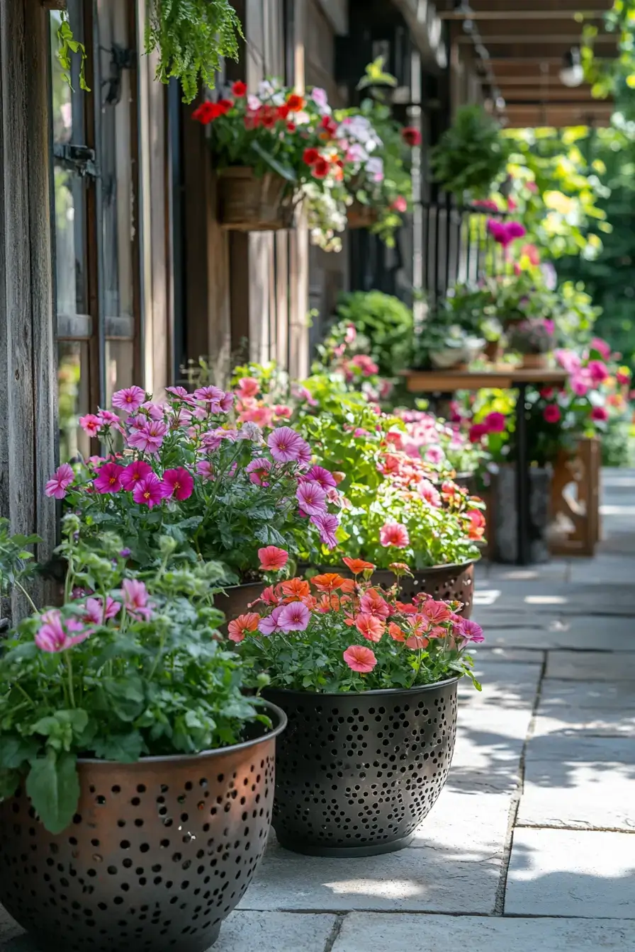 Colander Flower Pots