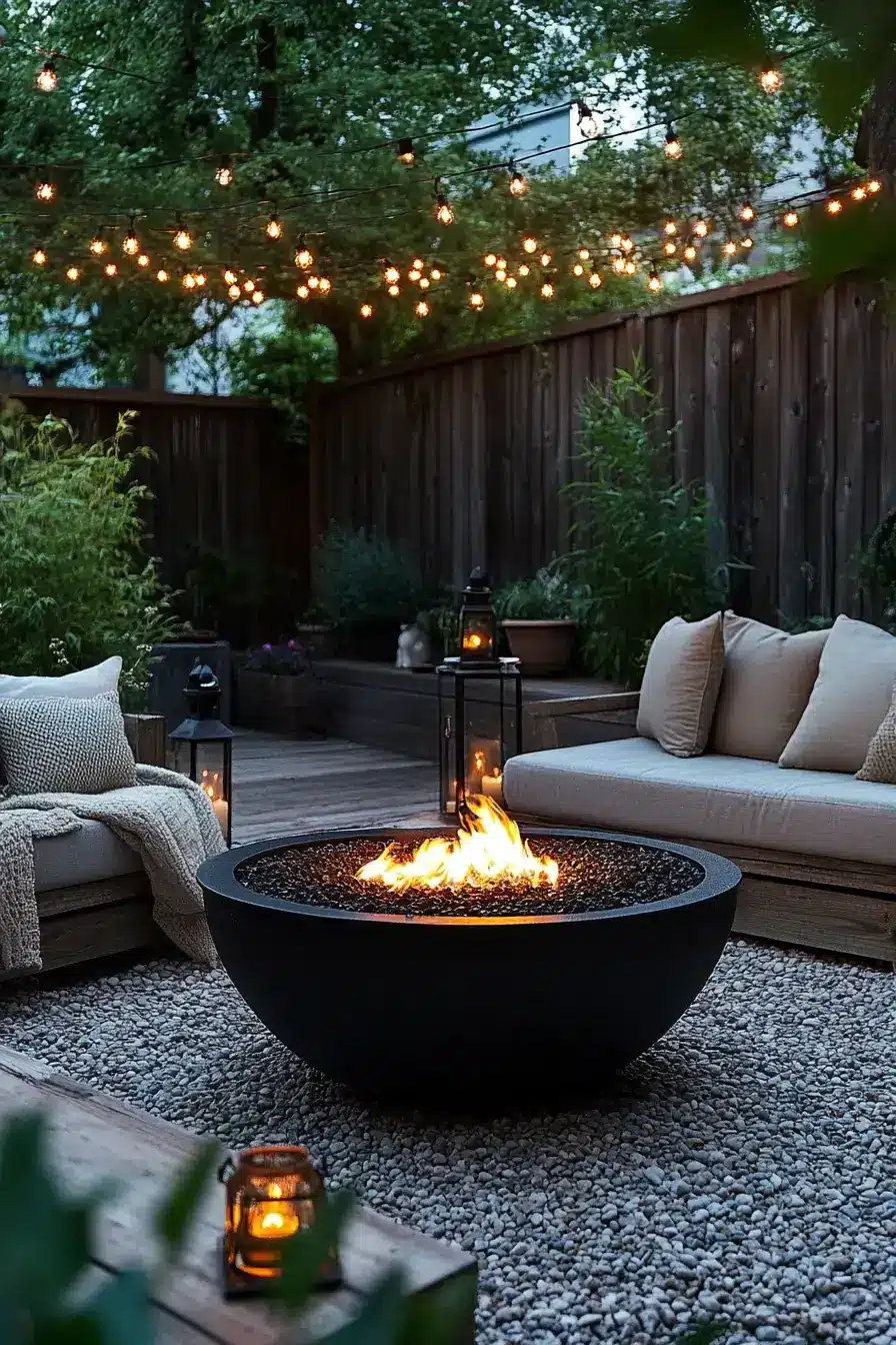 String Light Fire Patio