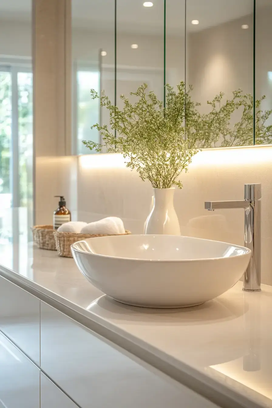 Radiant Mirror Bathroom Design