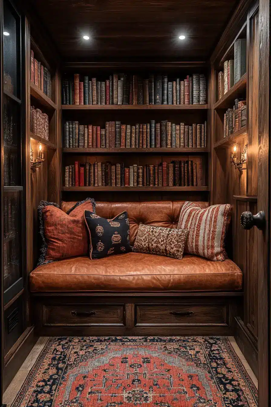 Dark Academia Basement Library