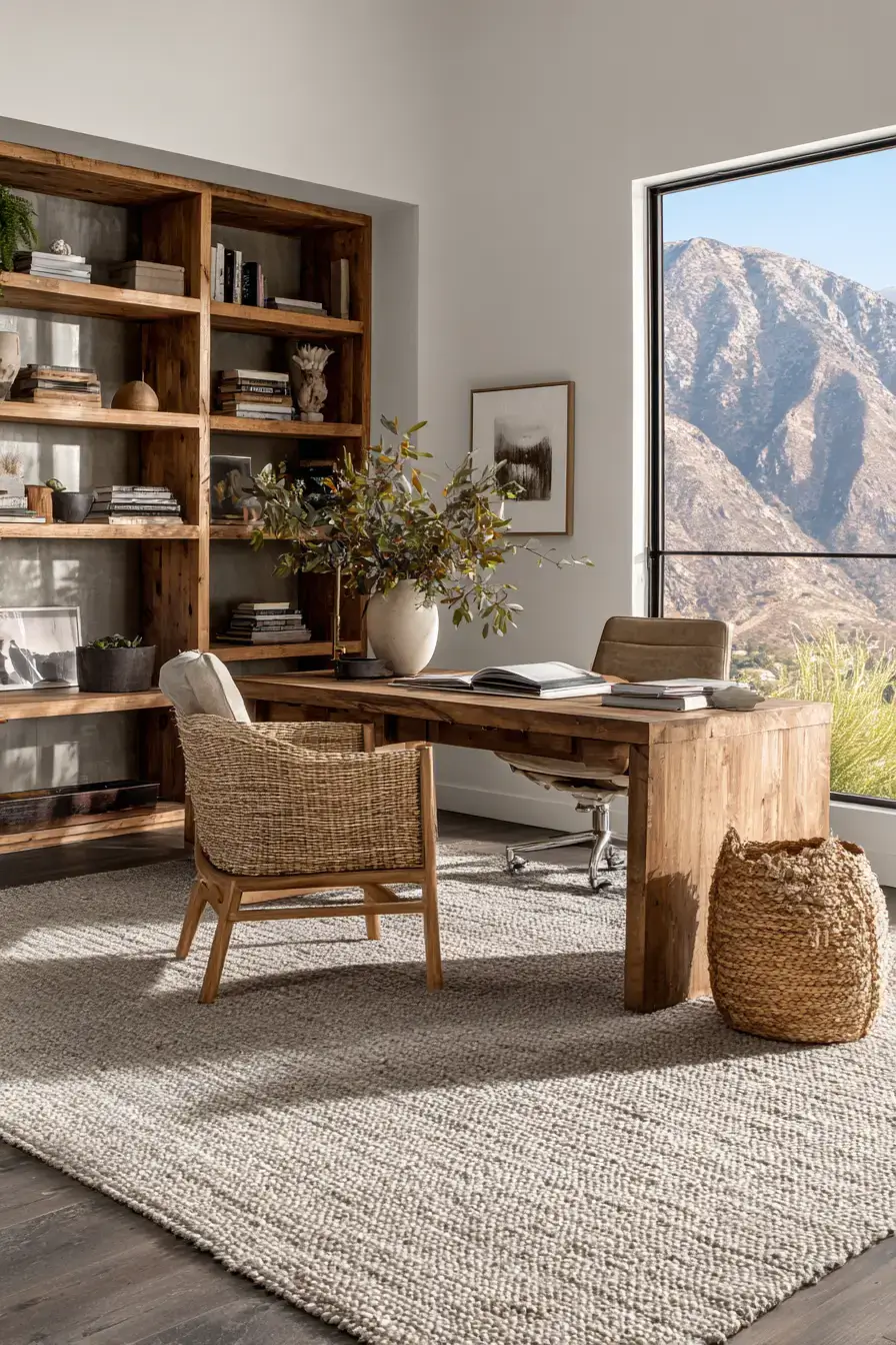 Warm Wood Workspace