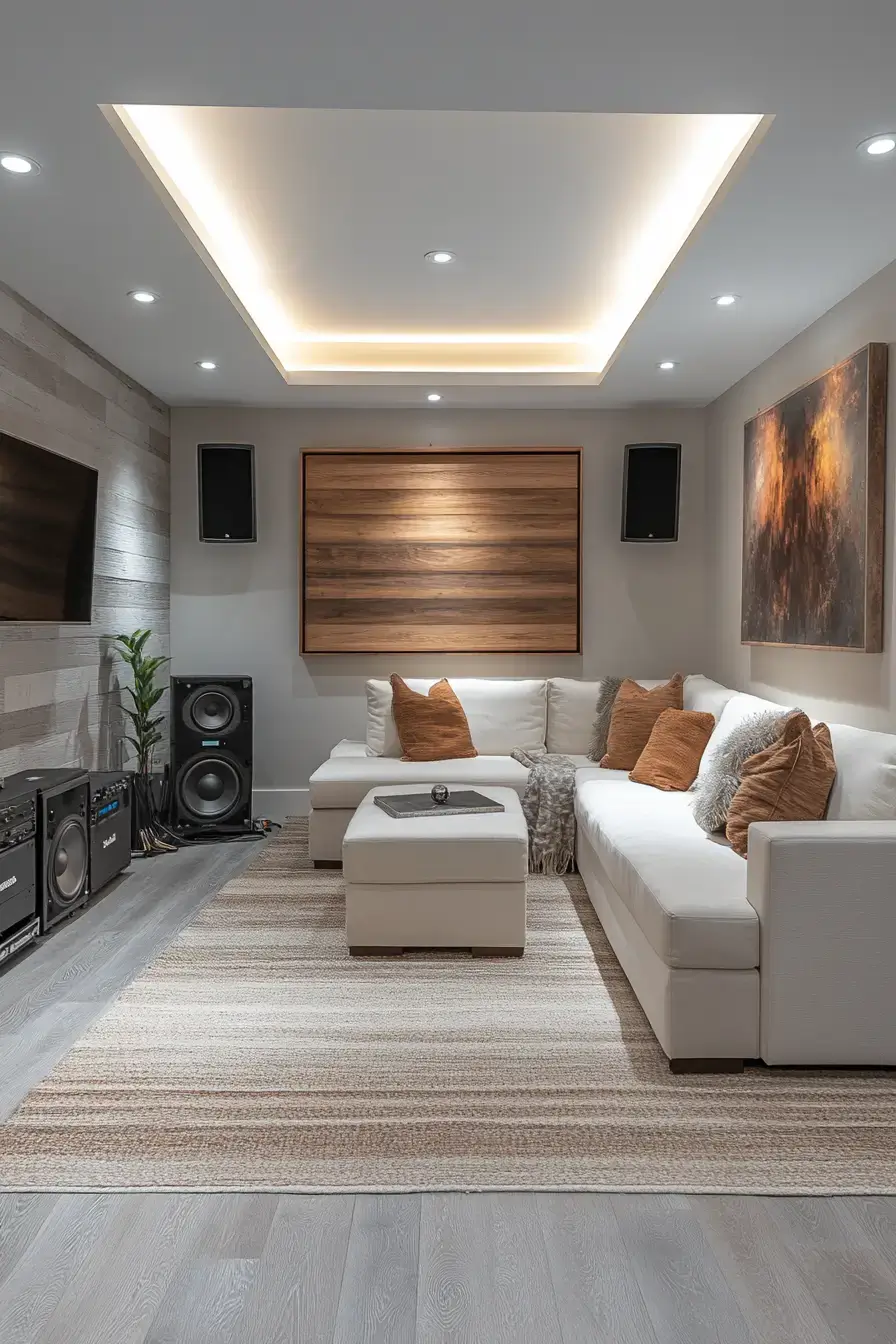 Modern Basement Music Room