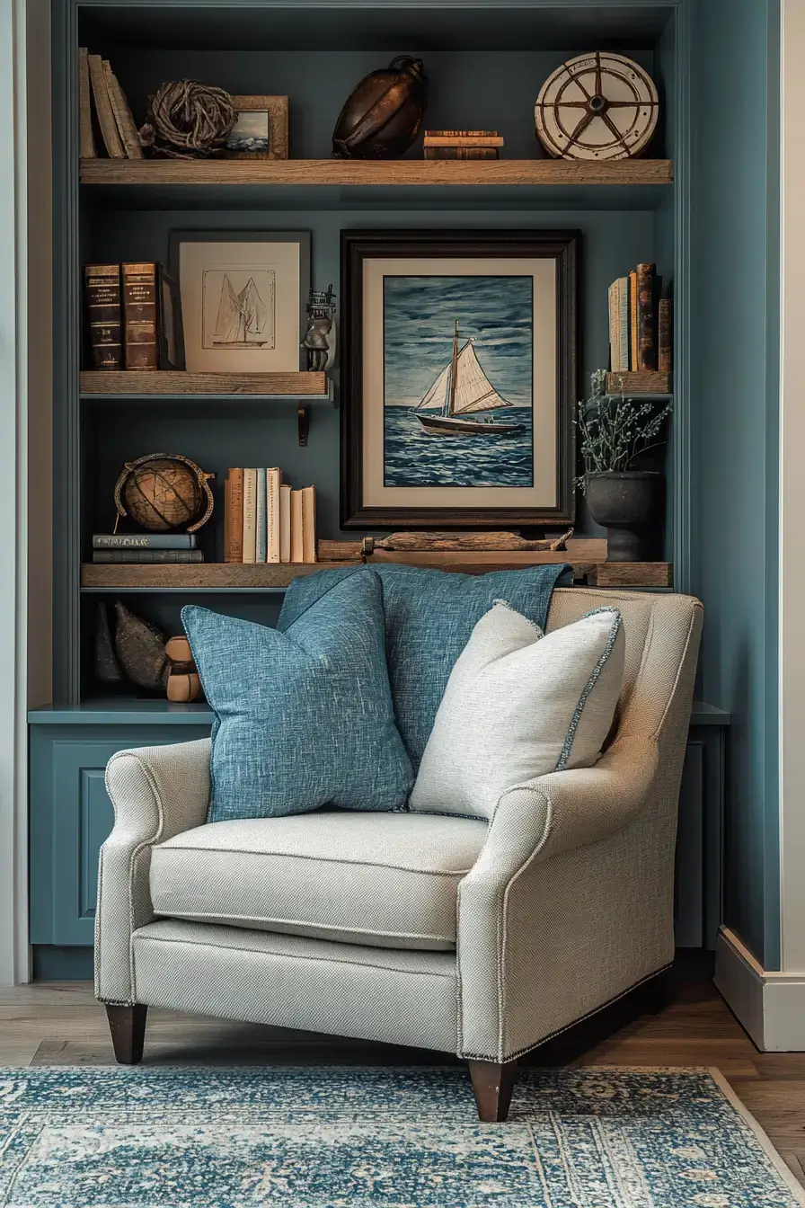 Faded Blue Reading Corner