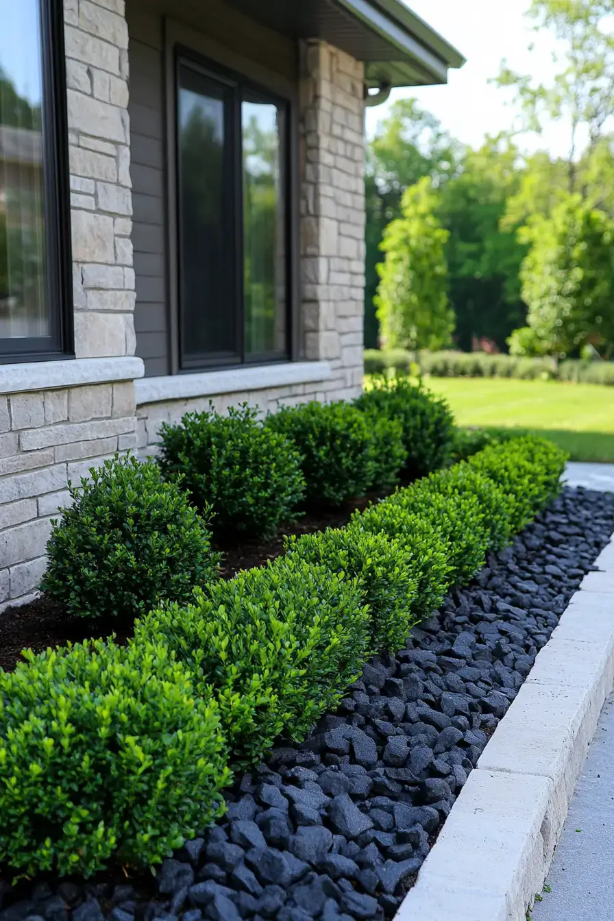 Modern Shrub Front Yard Haven