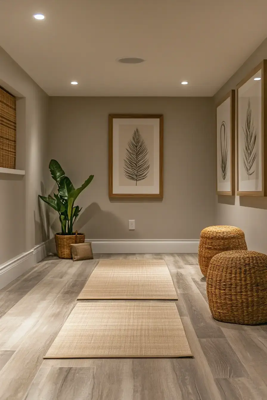 Peaceful Basement Yoga Retreat