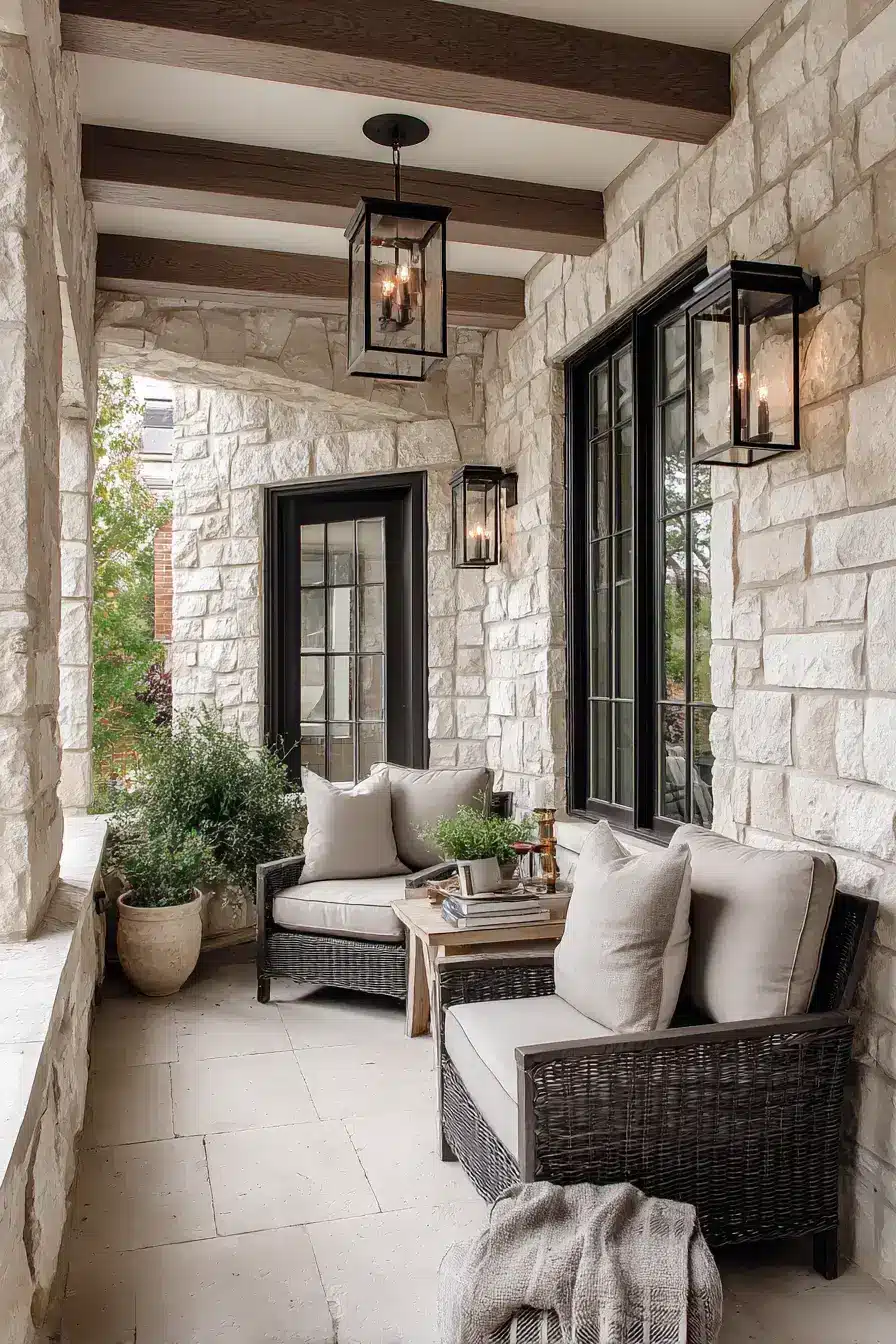 Stone Accent Porch Styling
