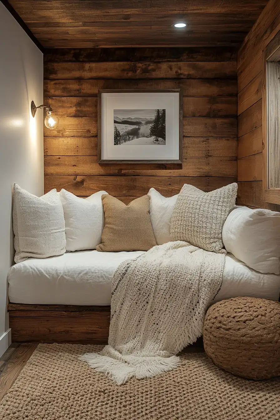 Cozy Cabin Style Basement