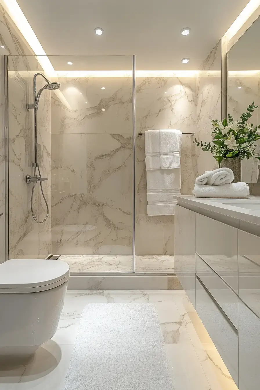 Serene Marble Bathroom Retreat