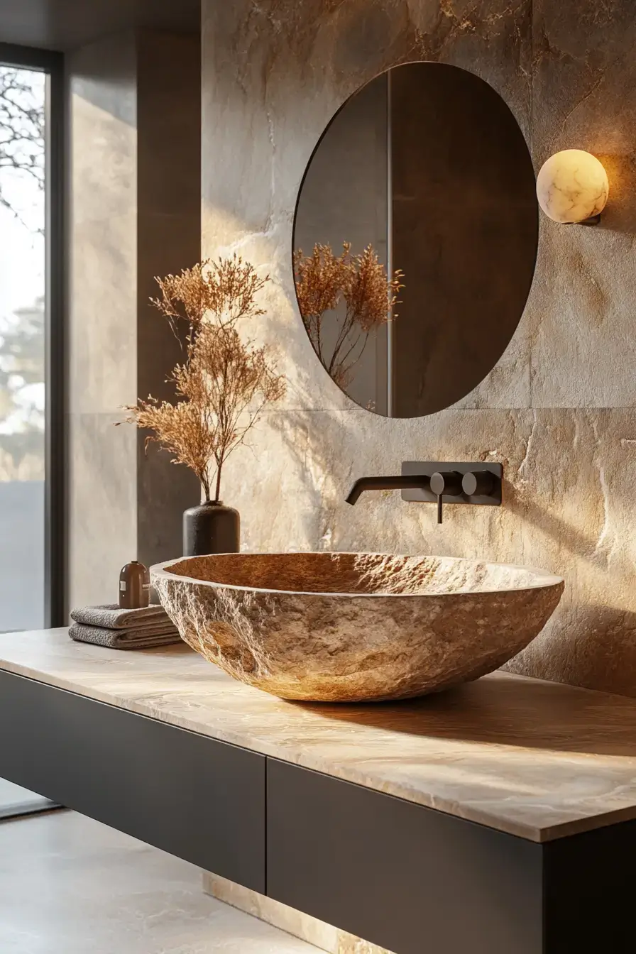 Minimal Stone Bathroom Sanctuary
