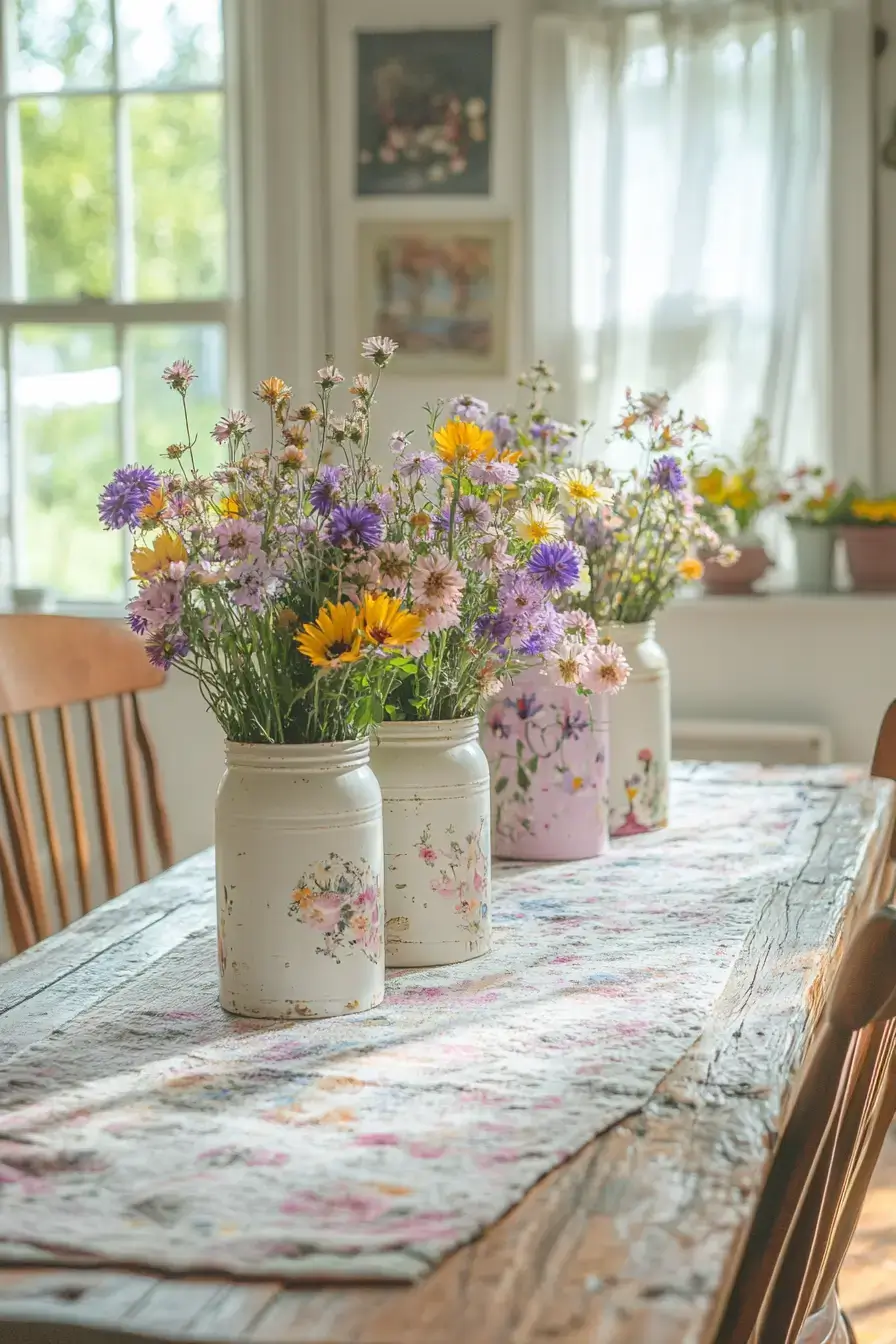 Wildflower Filled Dairy Vessels
