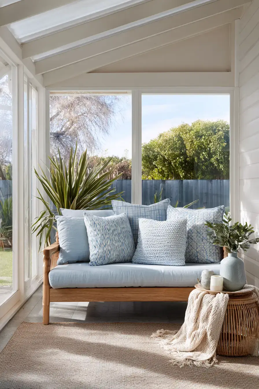 Coastal Inspired Sunroom Glow