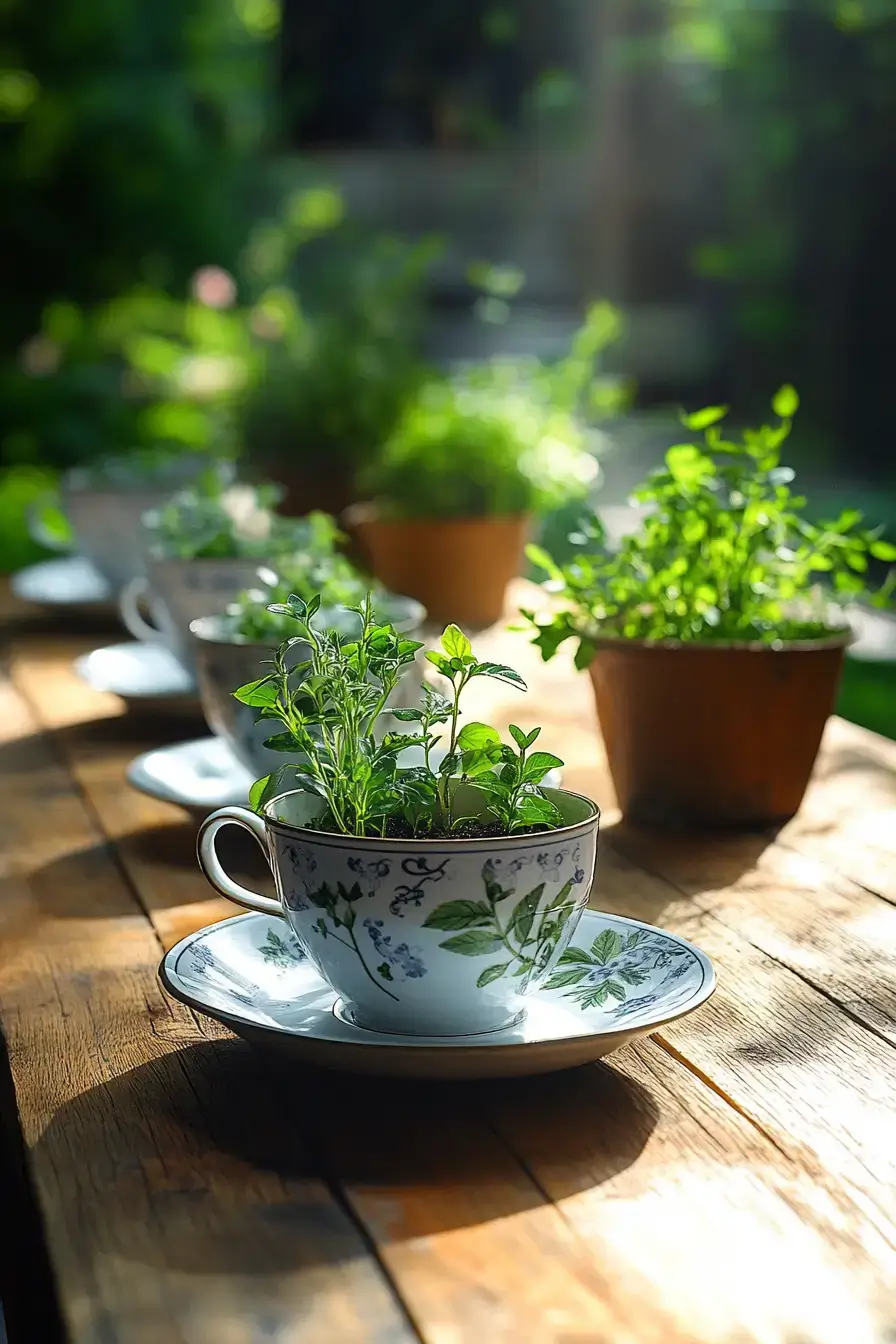 Delicate Teacup Herbs