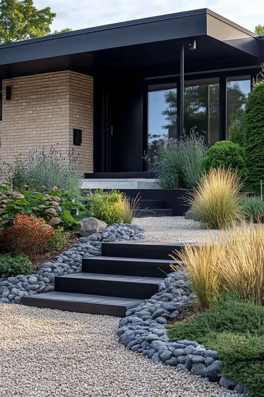 Elegant Gravel Front Oasis