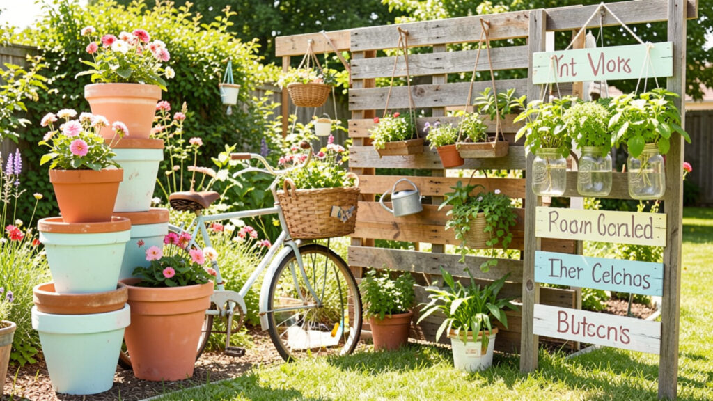 upcycled garden decor ideas